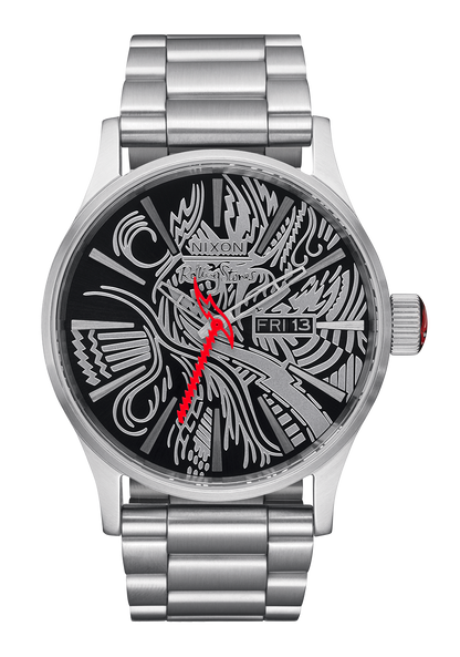 Rolling Stones Sentry Stainless Steel Watch Silver Black Men s Stainless Steel Nixon US