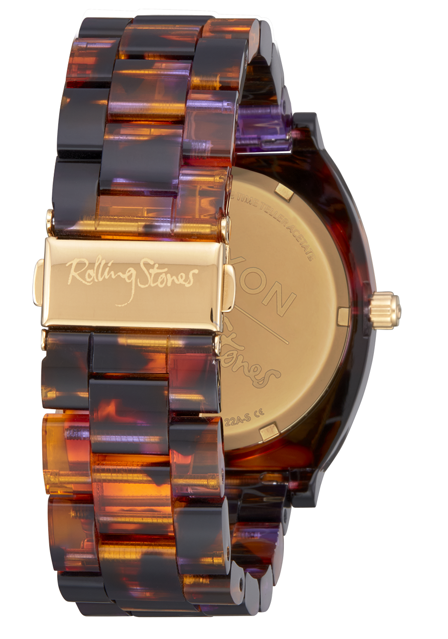 Rolling Stones Time Teller Acetate Watch | Multi &frasl; Gold | Unisex