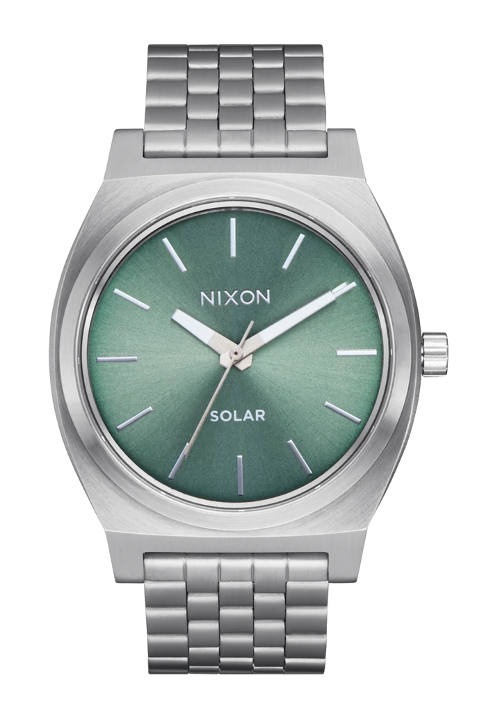 Time Teller Solar Watch | Silver / Jade Sunray | Unisex Light-Powered ...
