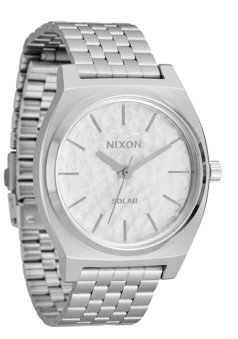 Time Teller Solar Watch | Silver / Snow | Unisex Light-Powered – Nixon US