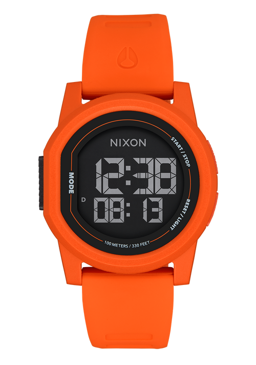 Disk Digital Watch Orange Orange Negative Thin LCD Screen Watch Nixon US