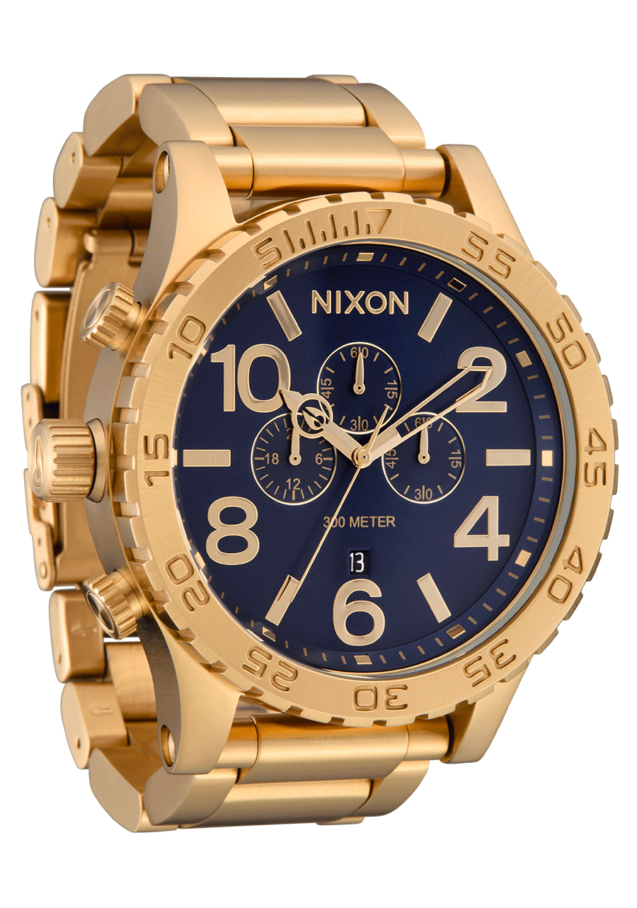 51-30 Chrono Watch | Gold / Blue Sunray / Gold | Men's Stainless 51-30 Chrono Watch | Gold / Blue Sunray / Gold | Men's Stainless