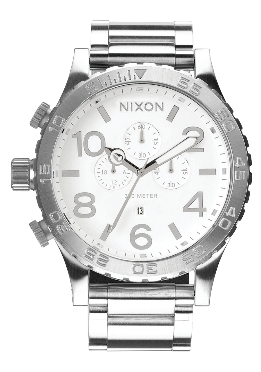 51-30 Chrono Watch | High Polish / White | White Chronograph Watch