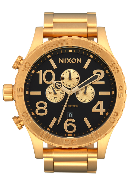 NIXON ゴールド クロノグラフ 51-30 51-30 Chrono Watch | All Gold / Black | Men's Stainless