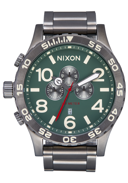 51-30 Chrono Watch | Light Gunmetal / Dk Forest| Men's Stainless 51-30 Chrono Watch | Light Gunmetal / Dk Forest| Men's Stainless