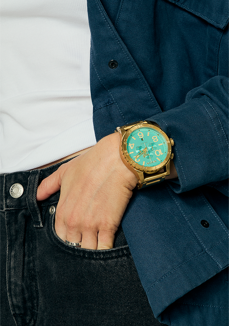 オンライン激安 NIXON 51-30希少ピンクゴールドほぼ未使用 【公式通販】