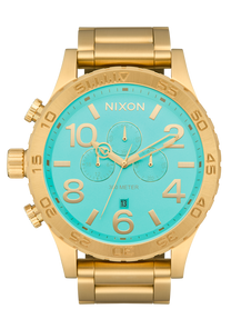 51-30 Chrono Watch | Gold / Turquoise / Gold | Men's Stainless 51-30 Chrono Watch | Gold / Turquoise / Gold | Men's Stainless