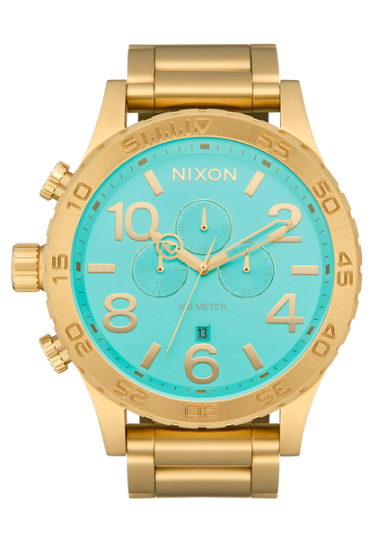 51-30 Chrono Watch | Gold / Turquoise / Gold | Men's Stainless 51-30 Chrono Watch | Gold / Turquoise / Gold | Men's Stainless