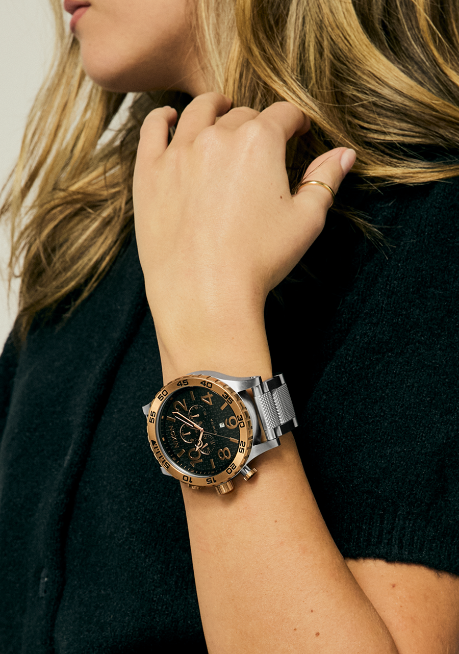 51-30 Chrono Watch | Silver / Rose Gold / Black | Men's Stainless 51-30 Chrono Watch | Silver / Rose Gold / Black | Men's Stainless