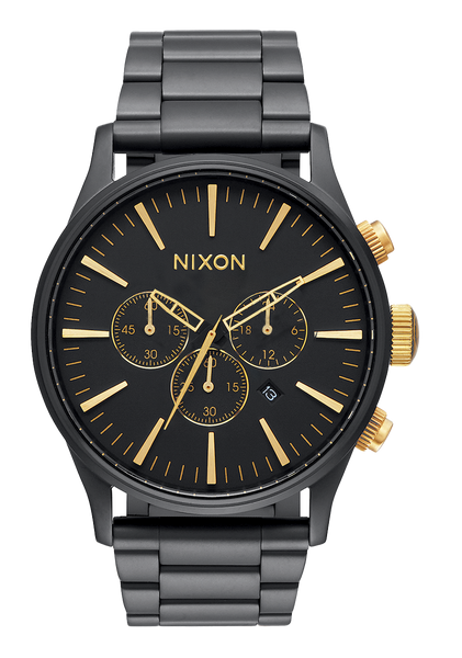 Sentry Chrono Watch | Matte Black / Gold - Nixon