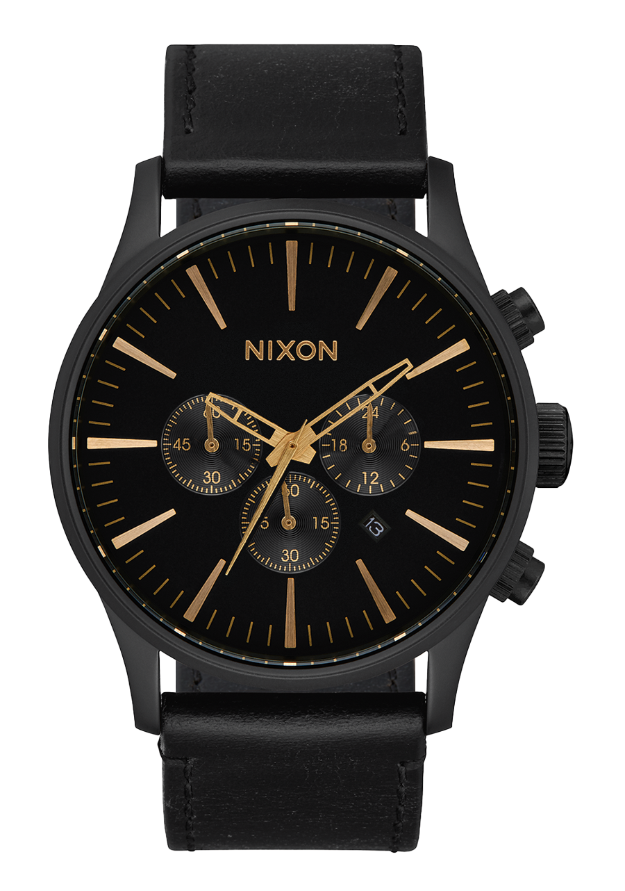 Nixon sentry 2025 chrono gold black