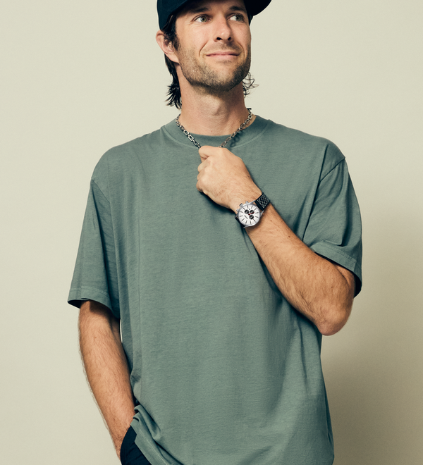 Sentry Chrono Leather Watch Chrome Cloud Sunray Black