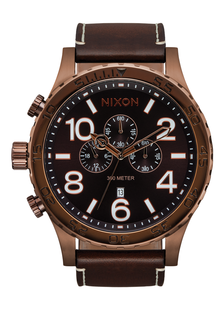 51-30 Chrono Leather Watch | Chocolate / Dark Roast / Brown | Men's ...
