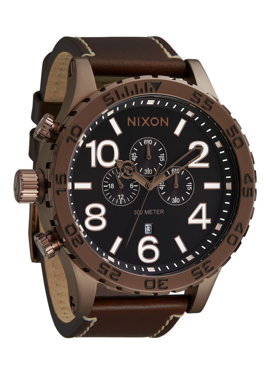 51-30 Chrono Leather Watch Chocolate Dark Roast Brown