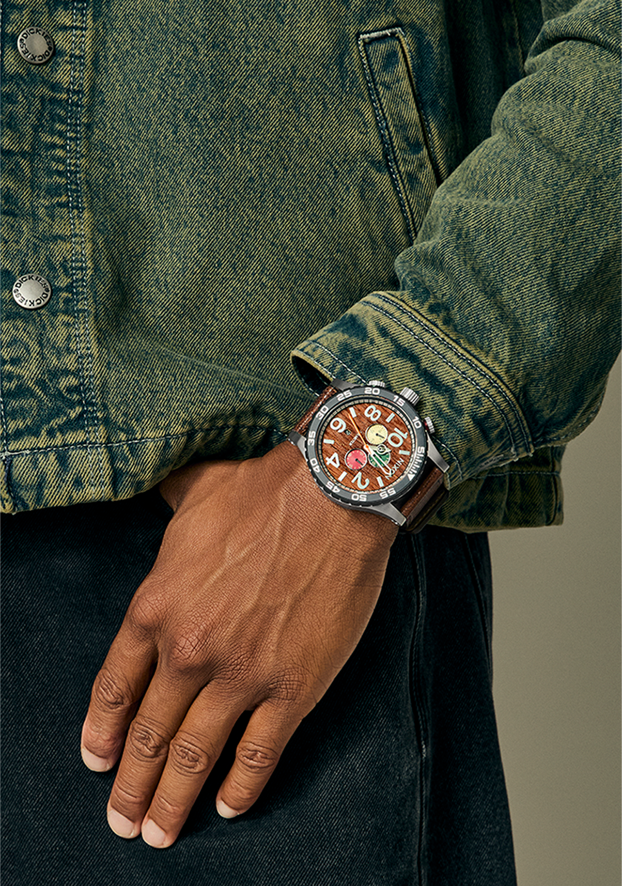 51-30 Chrono Leather Watch | Silver / Rosewood / Chocolate | Men's 51-30 Chrono Leather Watch | Silver / Rosewood / Chocolate | Men's