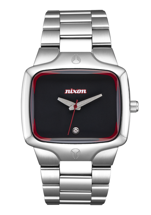 25th Anniversary Player Watch Silver Red Classic Analog Nixon US