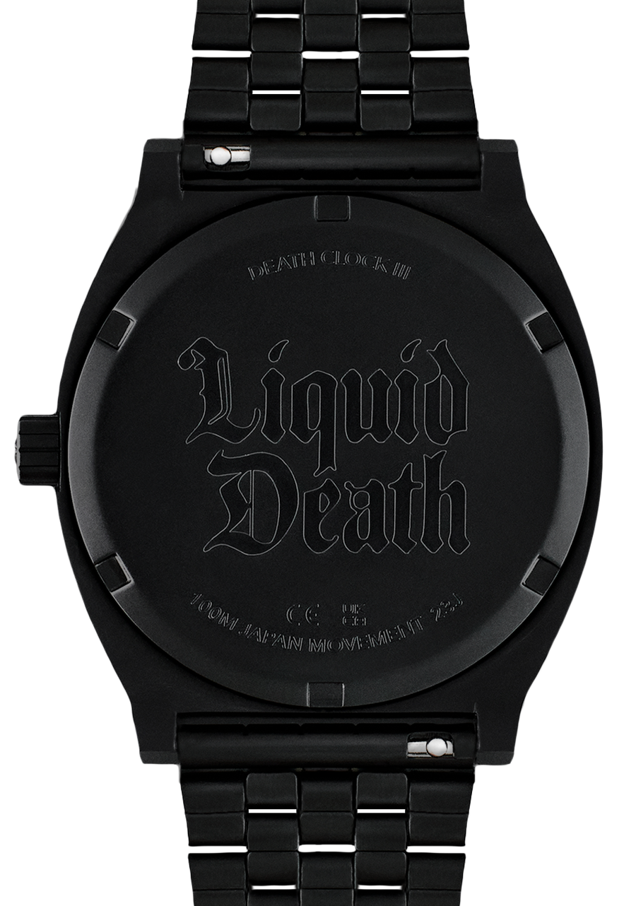 Liquid Death Death Clock III | All Black / Gold | Stainless Steel Liquid Death Death Clock III | All Black / Gold | Stainless Steel