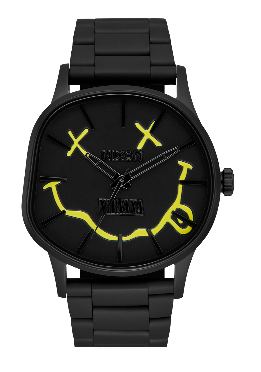 
Nixon Nirvana Sentry Wobble Watch - Analog - Matte Super Black/Black-Yellow - View 1
