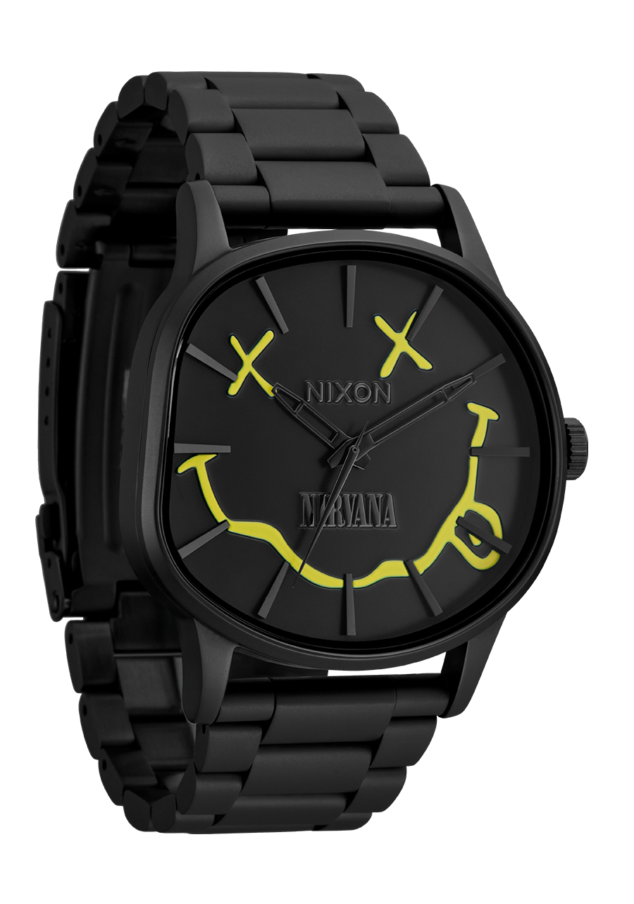 
Nixon Nirvana Sentry Wobble Watch - Analog - Matte Super Black/Black-Yellow - View 2