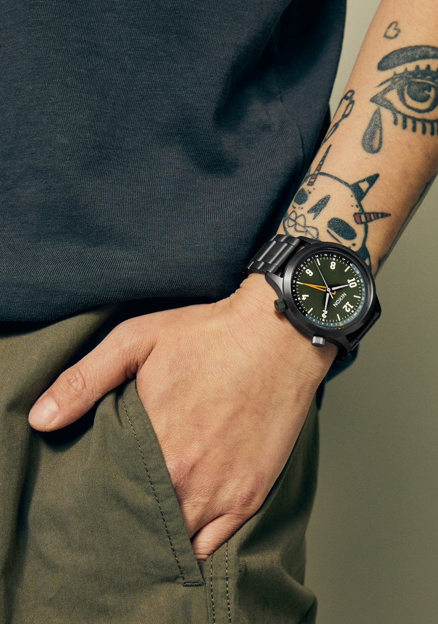 Drifter 40 Watch | Gunmetal / Kobu Green | Swiss Movement 40mm GMT Drifter 40 Watch | Gunmetal / Kobu Green | Swiss Movement 40mm GMT