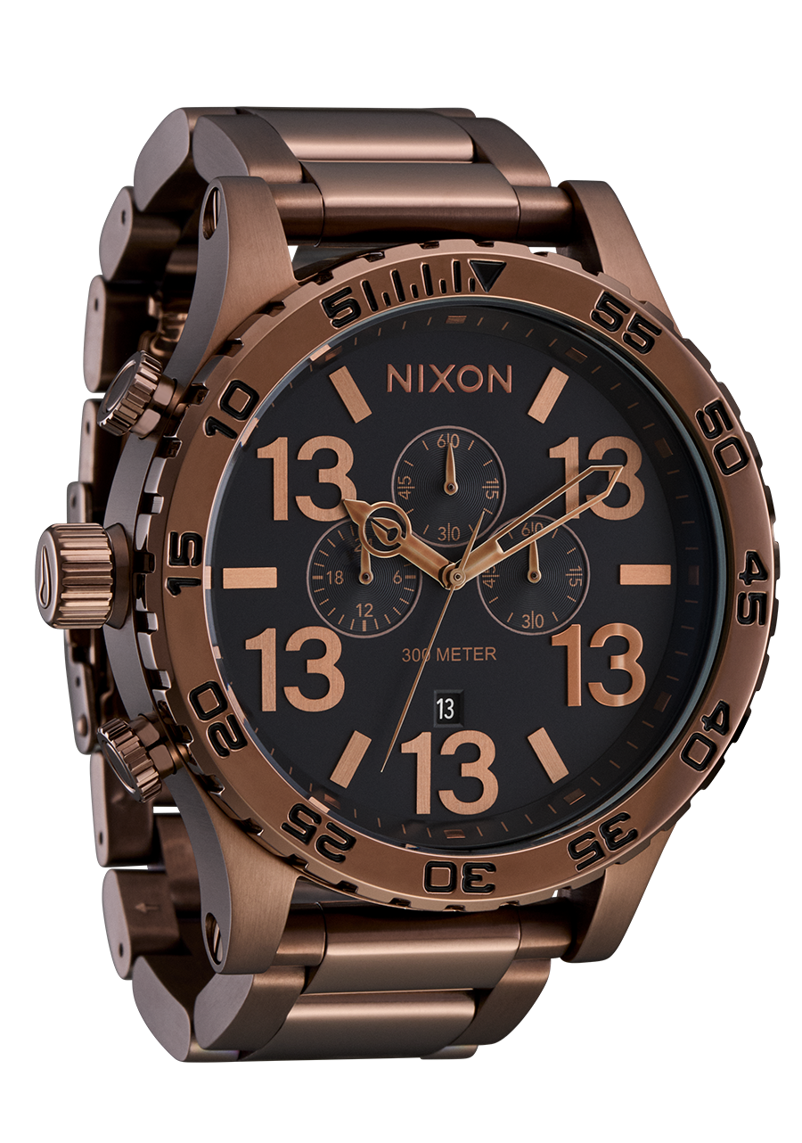 ニクソン 51-30 クロノ 稼動品 ガンメタ ゴールド 中古 中古アナログ腕時計 NIXON THE 51-30 CHRONO アクセサリー、時計 51-30