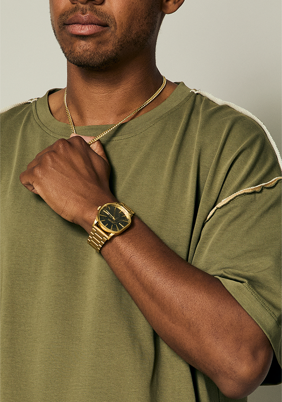 Sentry Wobble Watch | 4th Dimension Gold / Black | Stainless Steel Sentry Wobble Watch | 4th Dimension Gold / Black | Stainless Steel