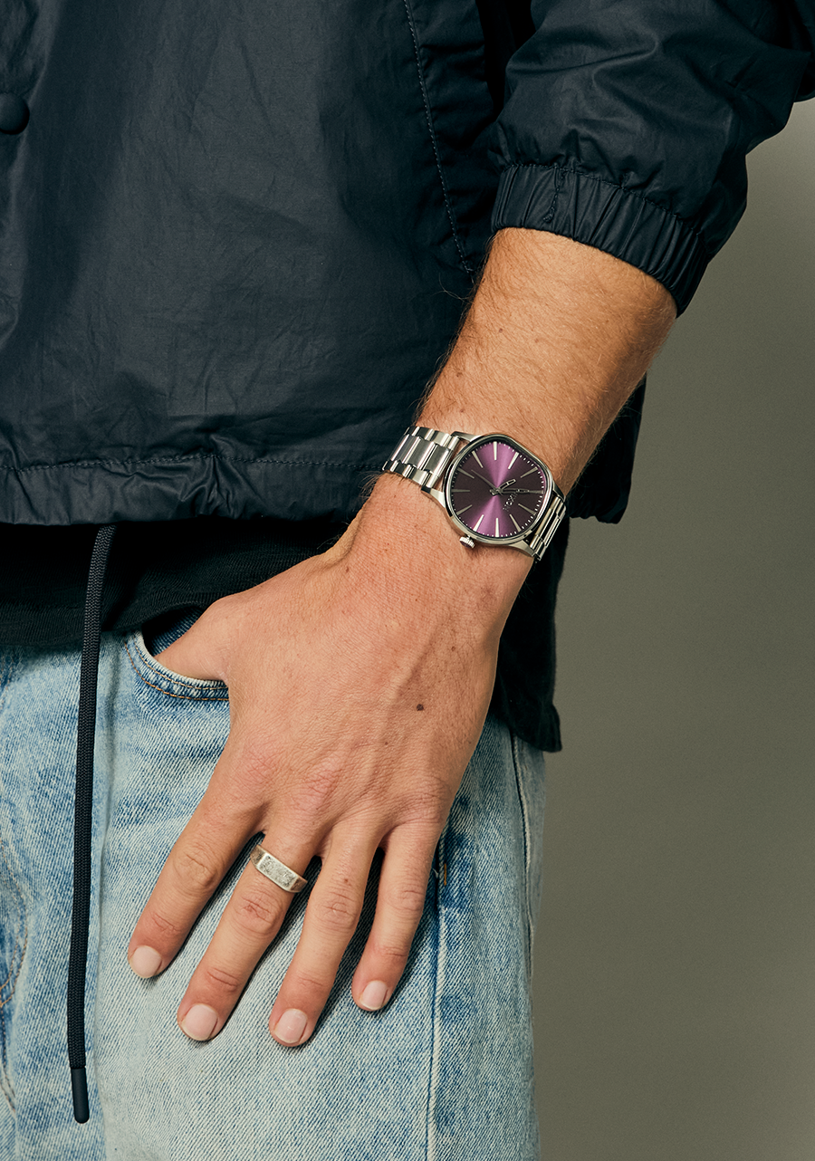
Nixon Sentry Wobble Watch - Analog - Silver / Purple Sunray - View 8