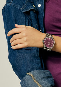 
Nixon Sentry Wobble Watch - Analog - Silver / Purple Sunray - View 9