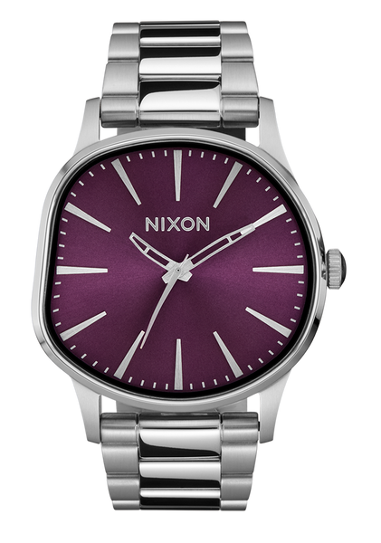 Sentry Wobble Watch | Silver / Purple Sunray | Unique Stainless