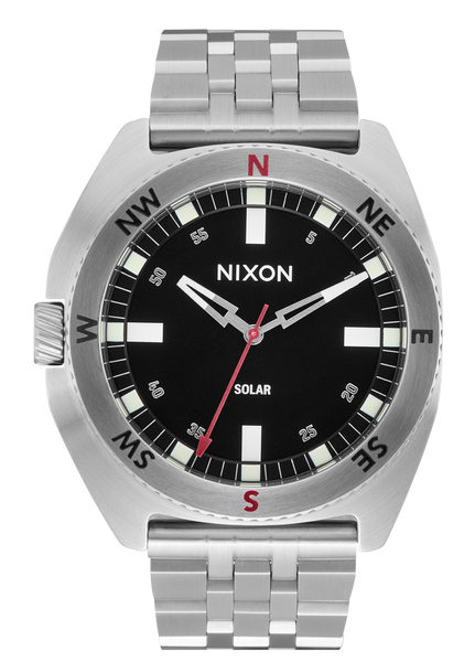 Oco 44 Watch | Silver / Black | Stainless Steel Compass Watch