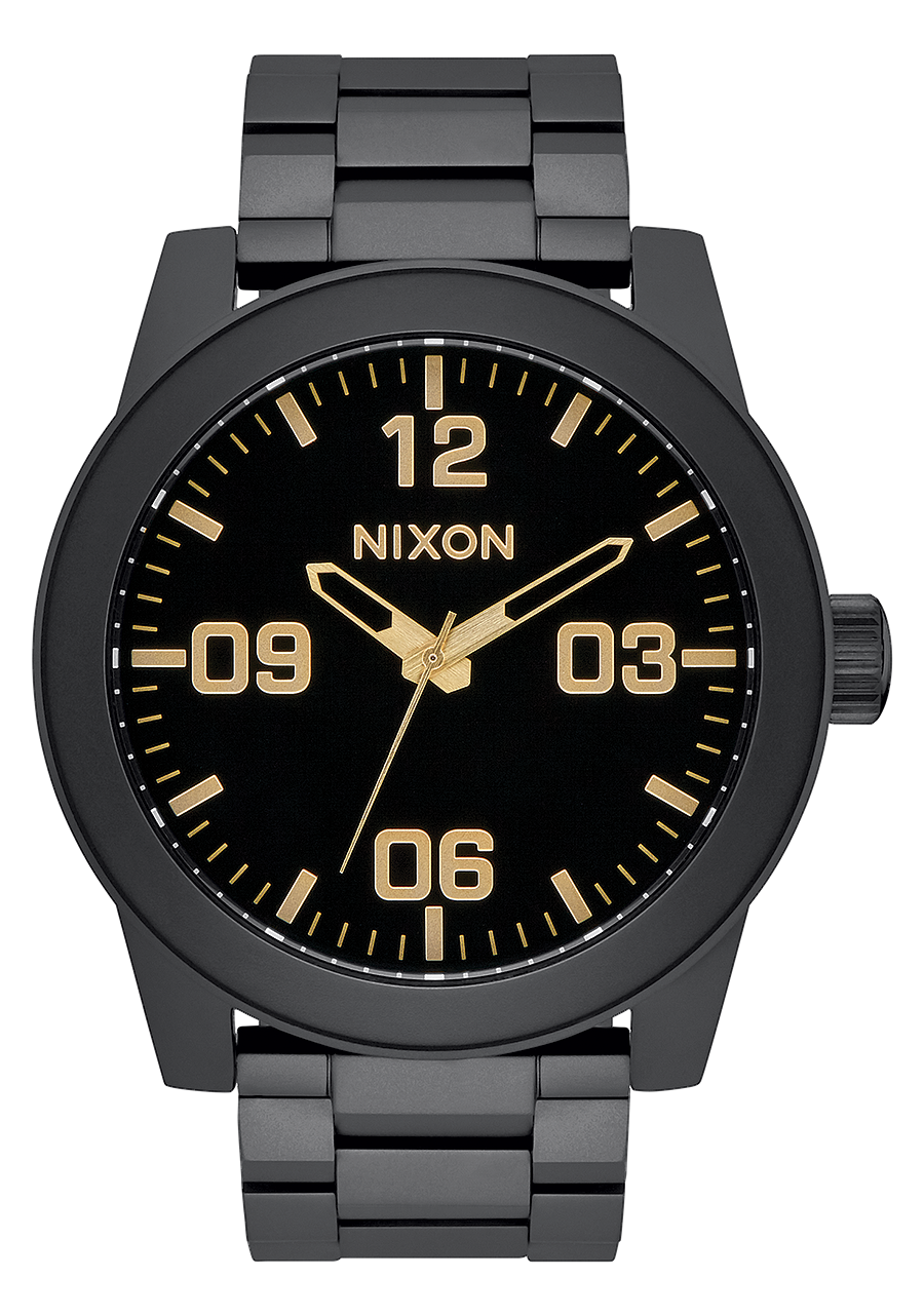 Nixon sentry ss matte black gold sale