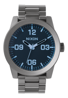 Corporal Stainless Steel Watch | Gunmetal / Blue Crystal Corporal Stainless Steel Watch | Gunmetal / Blue Crystal
