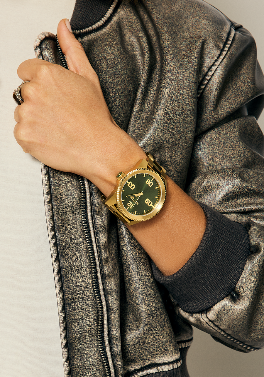 Corporal Stainless Steel Watch | All Gold / Green Sunray | Men's Corporal Stainless Steel Watch | All Gold / Green Sunray | Men's