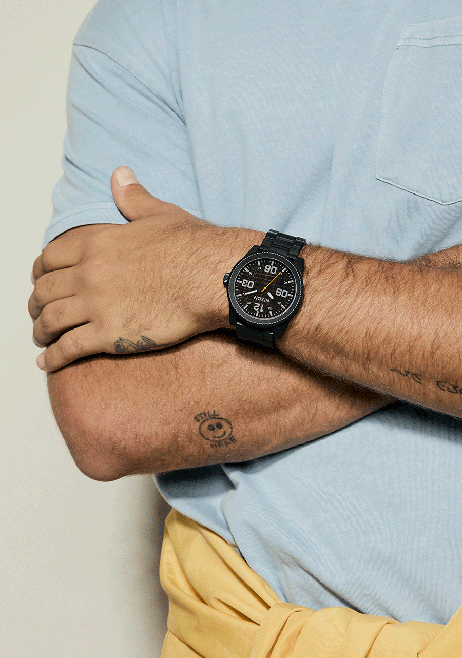 Corporal Stainless Steel Watch Super Black Black Top Men's