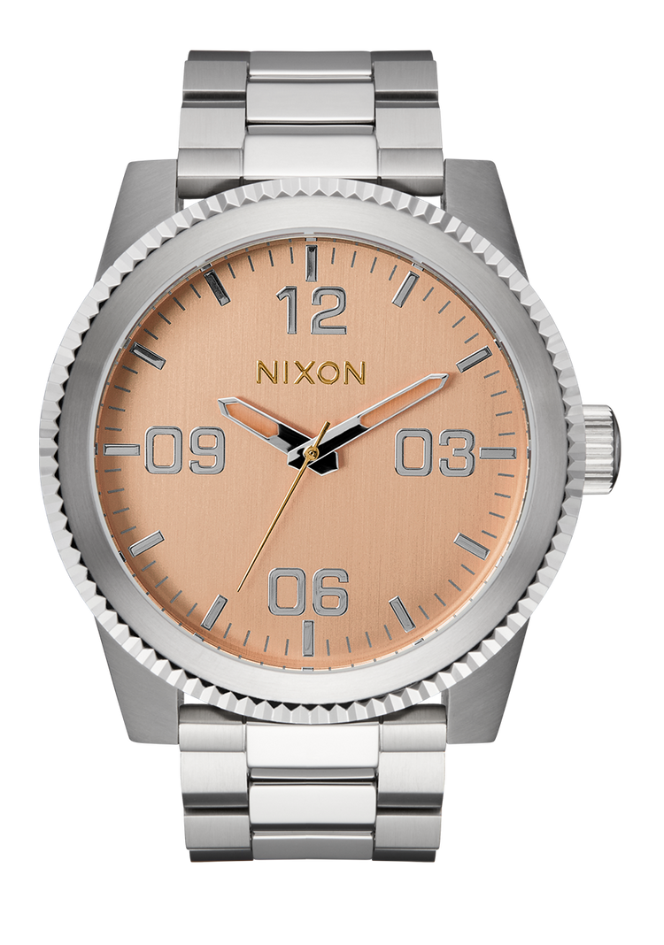 
Nixon Corporal Stainless Steel Watch - Analog - Silver / Coral - View 1