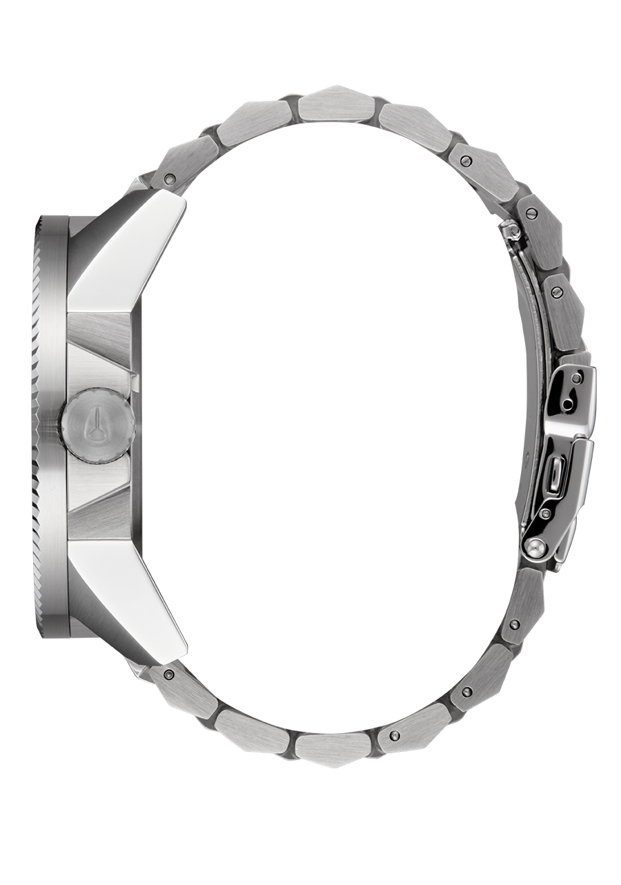 Corporal Stainless Steel Watch | Silver / Coral | Men's Stainless Corporal Stainless Steel Watch | Silver / Coral | Men's Stainless