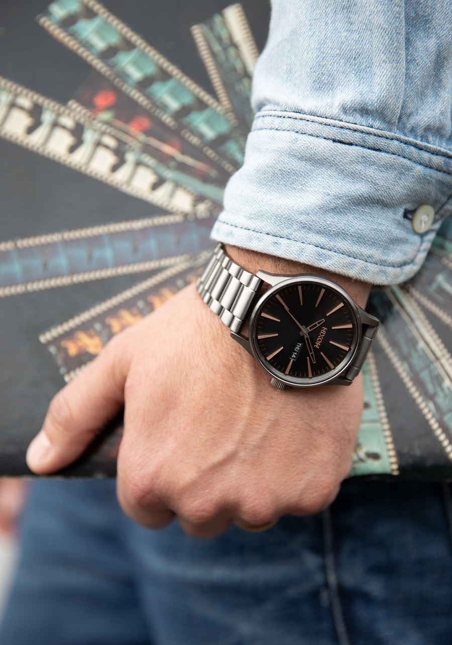 Sentry Stainless Steel Watch | Black Sunray | Men's Stainless Sentry Stainless Steel Watch | Black Sunray | Men's Stainless