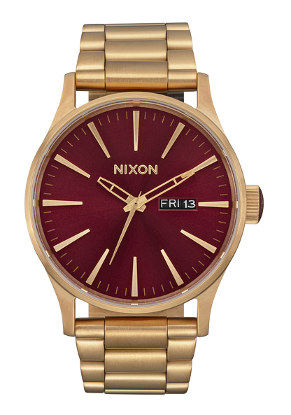 Sentry Stainless Steel Watch Oxblood Sunray Gold Men s Stainless Steel Nixon US