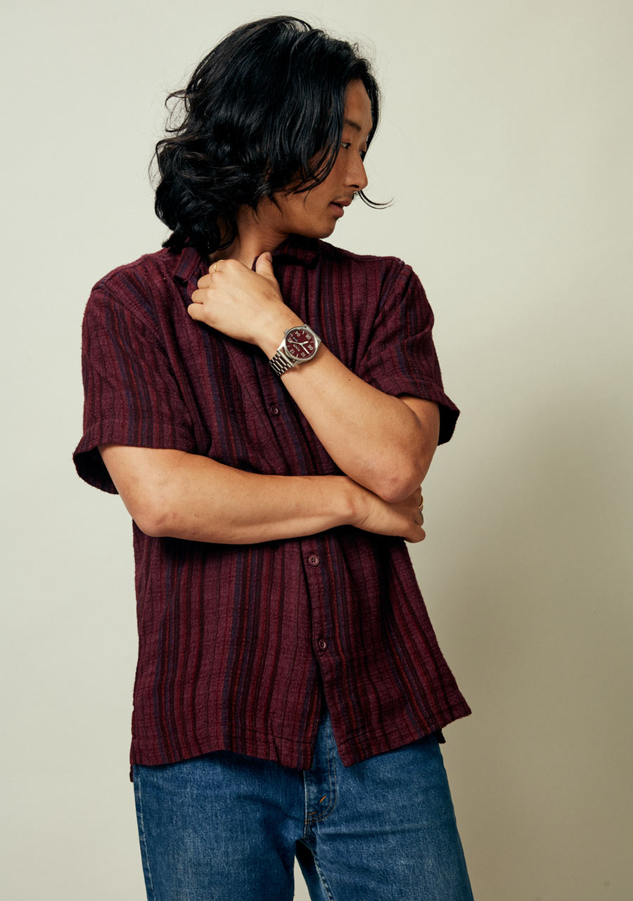 Sentry Stainless Steel Watch | Silver / Cranberry | Men's Sentry Stainless Steel Watch | Silver / Cranberry | Men's