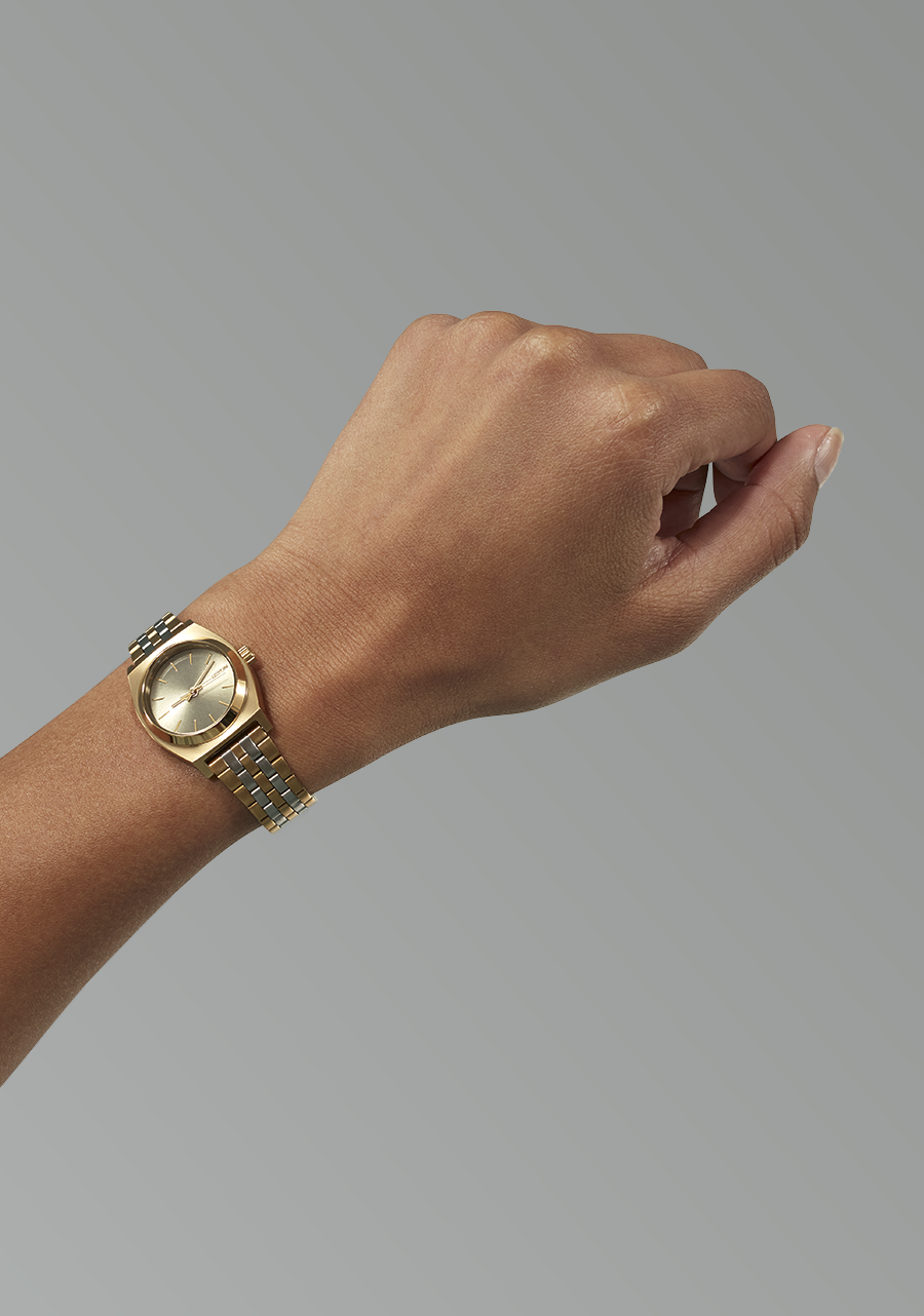 Small Time Teller Watch | Lt Gold / Silver / Vintage White | Women's ...