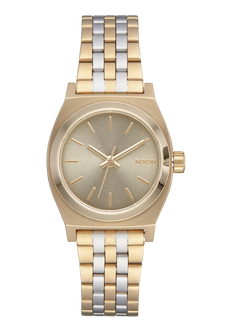 Small Time Teller Watch | Lt Gold / Silver / Vintage White Small Time Teller Watch | Lt Gold / Silver / Vintage White