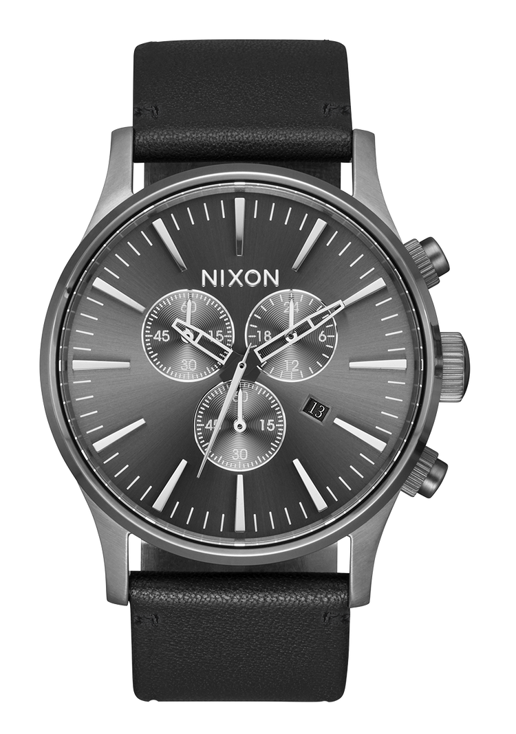 Sentry Chrono Leather - All Gunmetal / Black