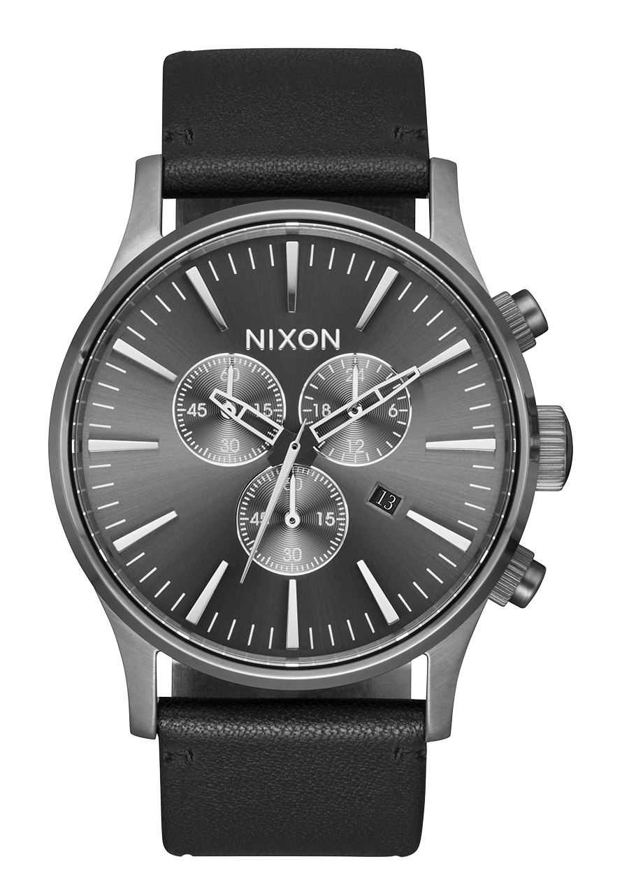 Sentry Chrono Leather - All Gunmetal / Black View 1