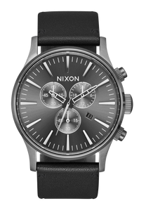 Sentry Chrono Leather - All Gunmetal / Black View 1