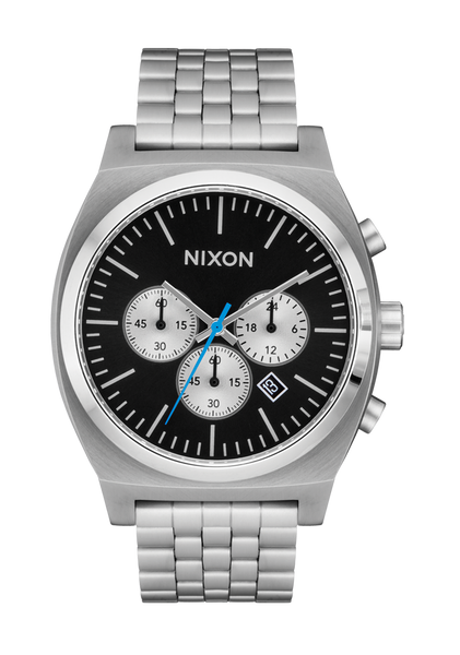 Time Teller Chrono Watch Chrome Black Chrome Sunray Chronograph Nixon US