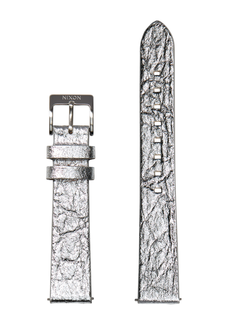 16mm Pineapple Leather Band - Silver Foil