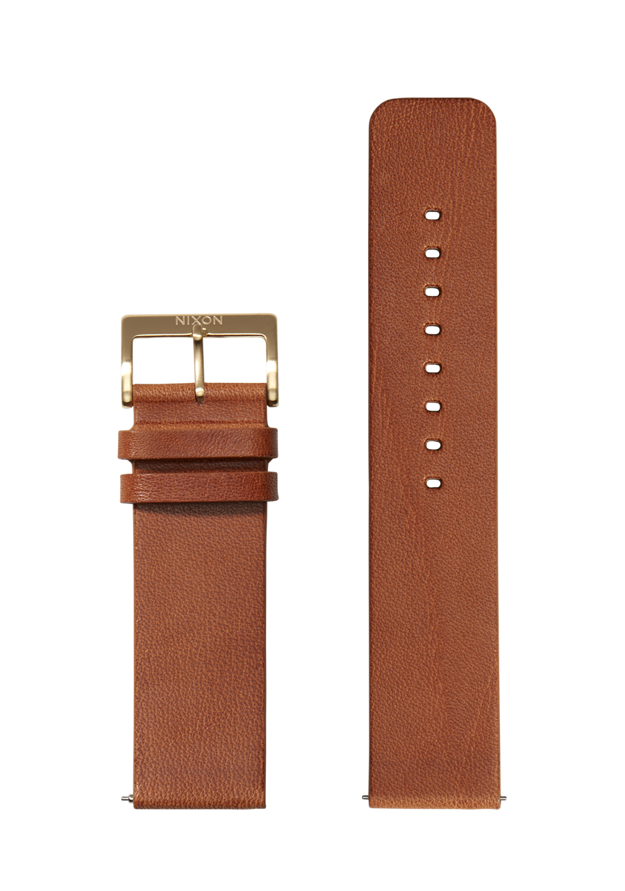 23mm Veg Tanned Leather Band - Saddle View 1