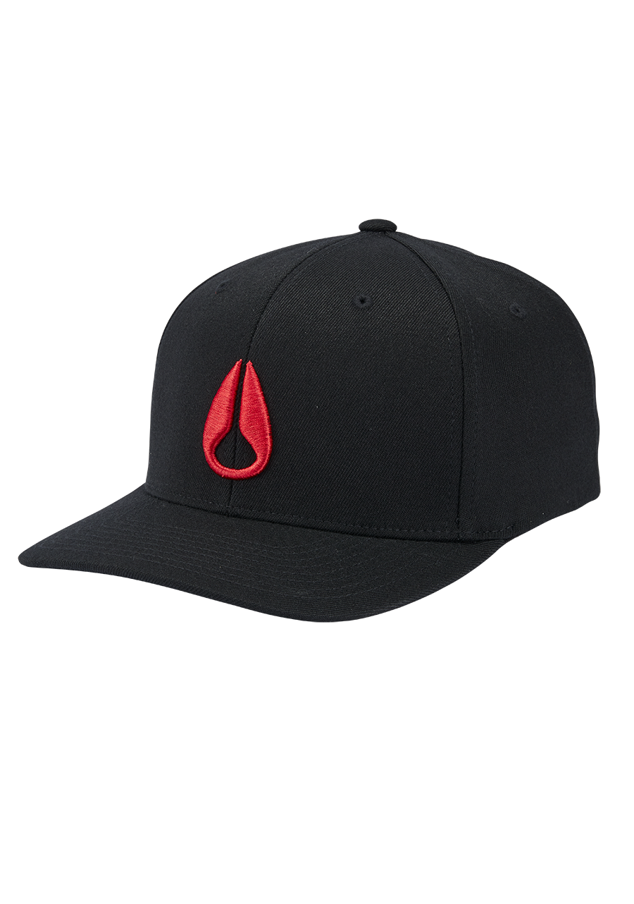 Deep Down Flexfit Athletic Fit Hat - Black / Red View 1