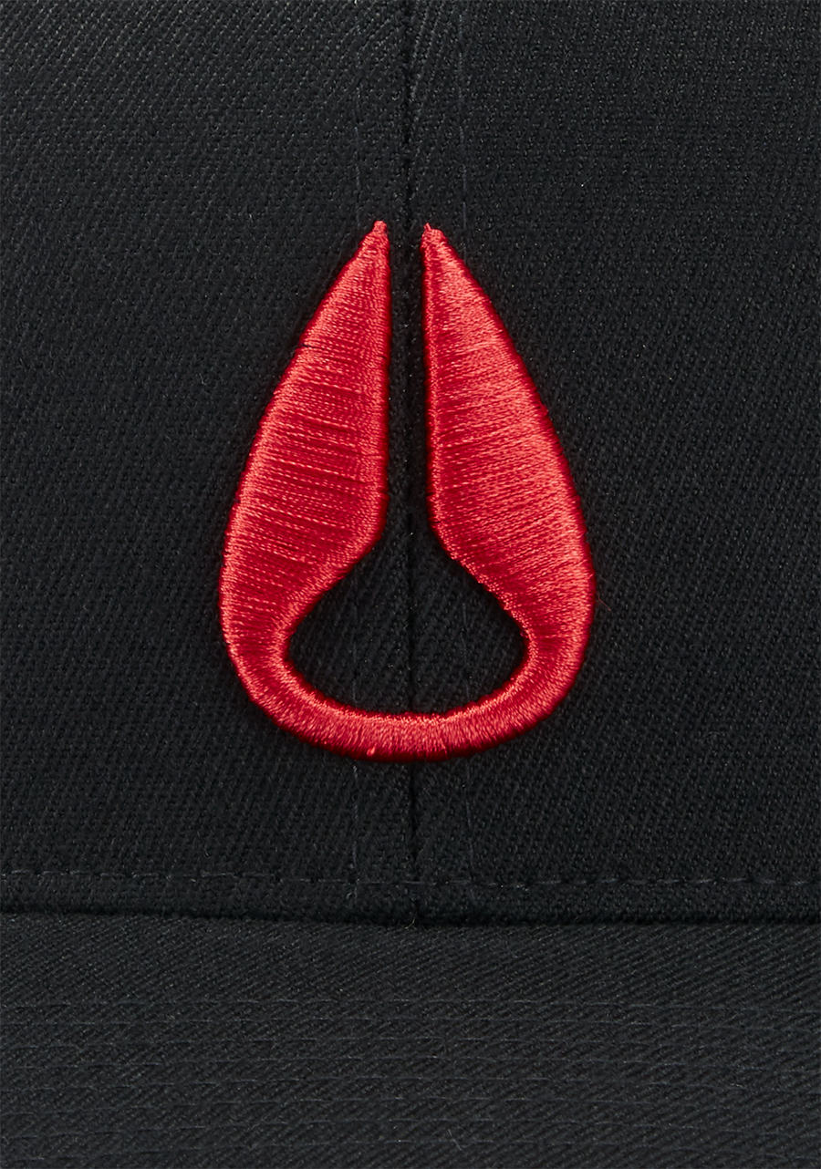 Deep Down Flexfit Athletic Fit Hat - Black / Red View 4