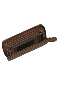 Tree Hugger Veg.Leather Large Wallet - Brown Wash View 2